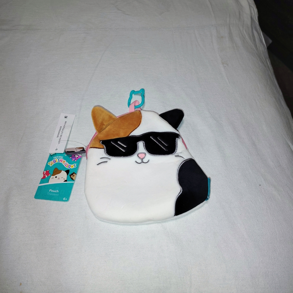 Squishmallows Cat Pouch - White, Black, Brown
